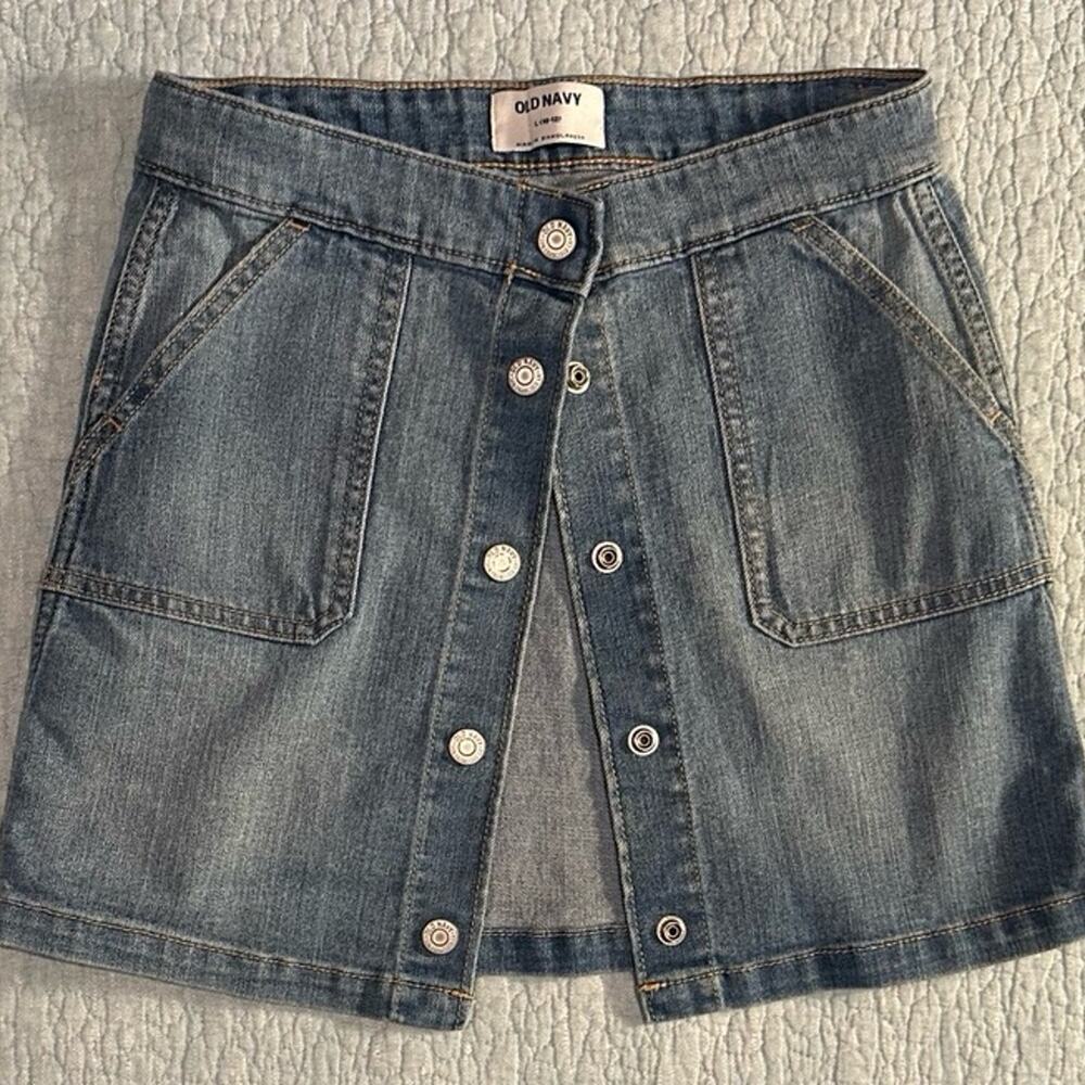 Old Navy Snap Jean Mini Skirt